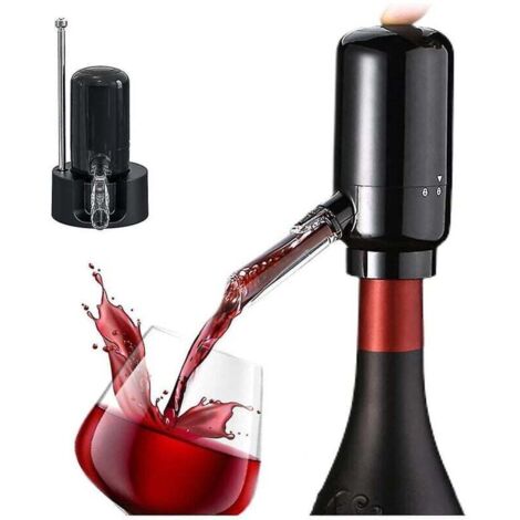 Aireador de vino eléctrico con bomba decantadora y dispensador, boquilla de vertido automática para aireador de vino de un solo botón, tamaño pequeño. (1/3)