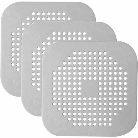 Filtro de desagüe de ducha, 3 piezas de tapas para fregadero, protector de silicona para tapón de desagüe de cocina y baño, gris, Fei Yu