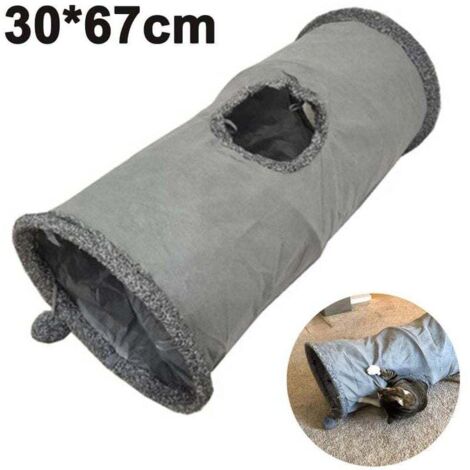 Túnel plegable para gatos, túnel de juego de ante duradero con bola y agujero, para gatos, conejos, gatitos, cachorros y mascotas pequeñas. (1/4)