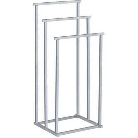Toallero de baño de pie, Quadro, 3 barras, acero inoxidable, 38x84,5x32,5 cm, pulido