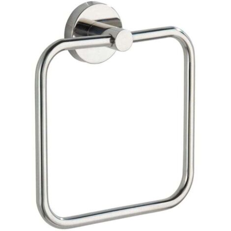 Toallero de baño de pared, aro toallero Bosio Shine, acero inoxidable, 16x18x5 cm, brillo (1/3)