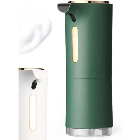 Dispensador automático de jabón, dispensador de jabón en espuma con sensor infrarrojo, difusor de aceites esenciales, lavado de manos sin contacto para baño y cocina (verde) - Fei Yu (1/4)