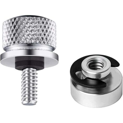 Juego de tuercas y pernos para montaje de asiento de motocicleta, 1 juego, perno de aluminio con rosca para Harley Davidson (plateado) (1/4)