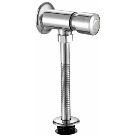 Válvula de descarga para urinario, cromada, de pared, con pulsador, para gabinete expuesto, retardo manual, apagado automático para inodoro E58q09oDQA