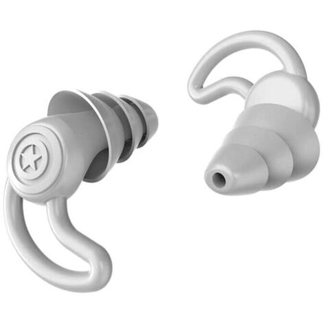 Tapones con cancelación de ruido para dormir, trabajar, nadar y evitar los ronquidos. Protección auditiva lavable (blanco). (1/4)