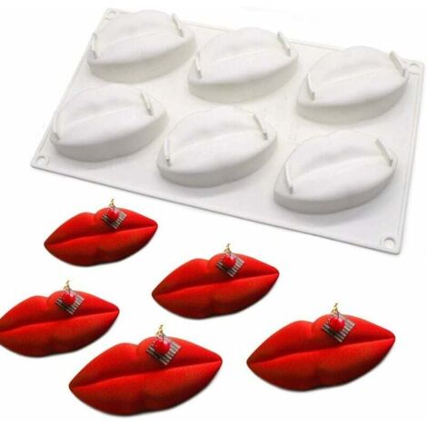 Molde para pastel de mousse con 6 agujeros en forma de labio - Fei Yu (1/2)