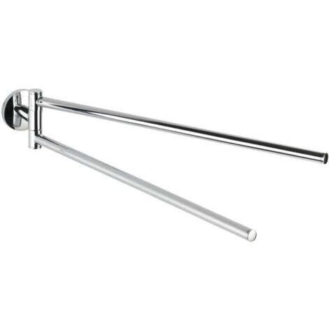 Toallero de pared Cuba, 2 barras giratorias, zinc, 60 x 5 x 13,5 cm, pulido (1/4)