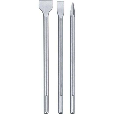 Juego de 3 cinceles para martillos perforadores SDS-max (3 piezas, para todos los martillos perforadores SDS-max, con 2 cinceles planos y 1 punzón central)