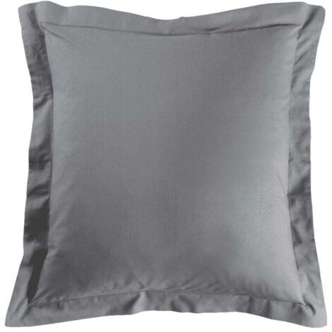 Funda de almohada cuadrada - 5050 cm - 57 hilos - Gris liso (4 uds)