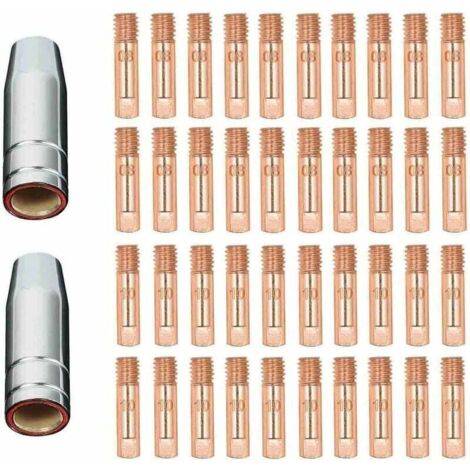 42 boquillas de gas MB15 15AK, boquillas de contacto, portaboquillas, consumibles para antorcha de soldadura MIG de 0,8 mm, puntas de contacto MIG, máquina de soldadura MIG