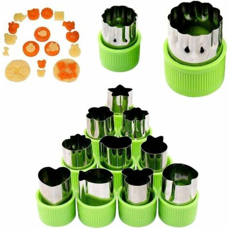 Juego profesional de cortadores de galletas de verduras, 12 cortadores de acero inoxidable para pasteles, galletas, sushi y frutas (12 estilos) - Fei Yu (1/4)