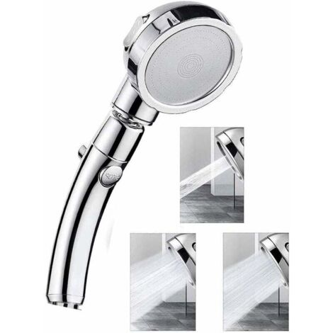 Cabezal de ducha, cabezal de ducha de alta presión, rotación de 360°, 3 modos de alta presión para ahorrar agua, cabezal de ducha de acero inoxidable ABS - Fei Yu (1/4)