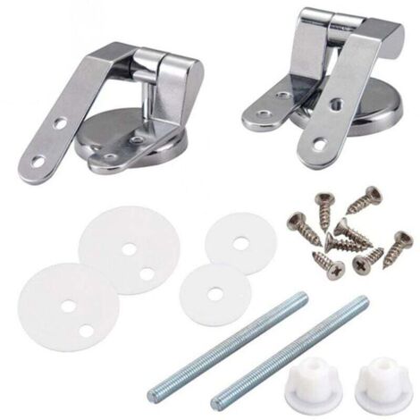 Bisagra para asiento de inodoro, kit de fijación de repuesto para asiento de inodoro, fijaciones para bisagras de inodoro, para asientos de inodoro de resina de madera - 2 piezas (1/4)