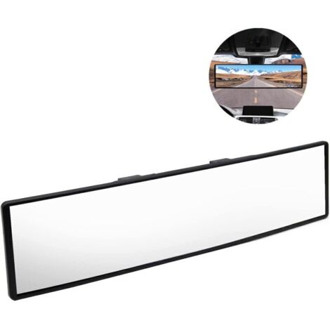 Espejo retrovisor interior universal de gran angular de 308 mm – Antirreflejo, panorámico y con detección de punto ciego para automóviles, SUV y camiones. (1/4)