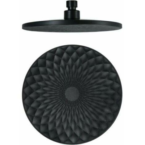 Cabezal de ducha redondo de 23 cm en ABS negro – alta presión, ahorro de agua, montaje en pared G1/2 (1/4)