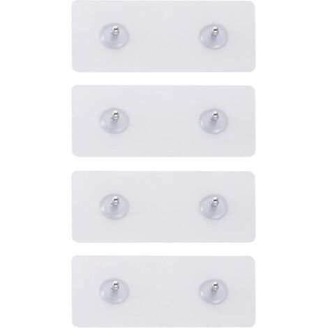 Adhesivo de pared sin taladrar para estantes de ducha de esquina – 4 piezas transparentes de 16 x 4 cm, fijación fuerte e invisible
