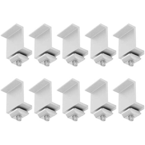 Abrazaderas de extremo para paneles solares – Paquete de 10 unidades de aleación de aluminio impermeables, compatibles con montaje en Z para paneles fotovoltaicos. (1/4)