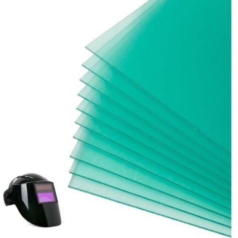 Pantallas protectoras externas para cascos de soldadura – Paquete de 10 láminas transparentes de policarbonato de 110 × 90 mm