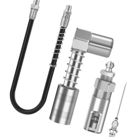 Adaptador flexible para engrasadores con manguera de extensión: para una lubricación precisa y eficiente de equipos de mantenimiento automotriz. (1/4)