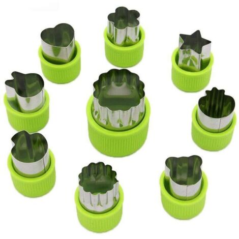 Juego de 12 cortadores de galletas de acero inoxidable para niños: formas de verduras, mini tartaletas, frutas y galletas decorativas. (1/4)
