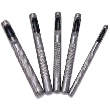 Punzones huecos de acero inoxidable – Juego de 5 tamaños (3–9 mm) para cinturones, cuero y manualidades – Herramienta precisa y robusta (1/4)