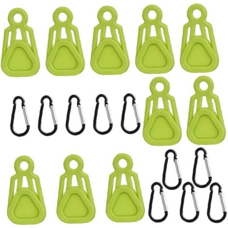 Clips de sujeción ajustables para lonas de exterior: robustos, dentados, ideales para toldos, camping y caravanas. Paquete de 12 unidades.