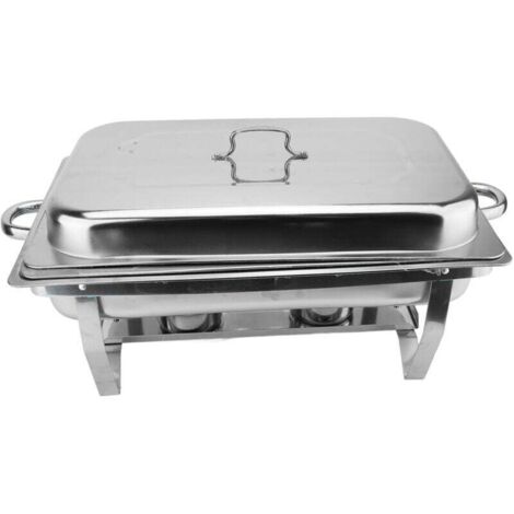 Buffet de acero inoxidable con tapa y soporte de montaje – Ideal para restaurantes y cocinas domésticas (1/4)