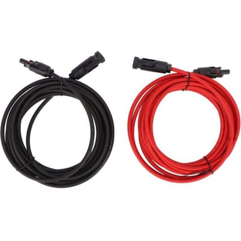 Cables solares de 12 AWG con conectores MC4 – paquete de 2 metros para sistemas fotovoltaicos, de alta resistencia y con protección IP67 contra el agua.