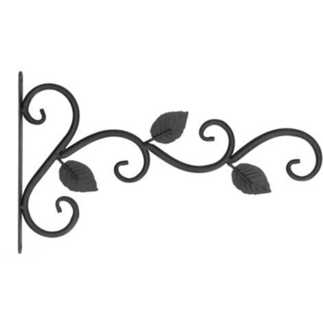 Ganchos de hierro negro para colgar en la pared: juego de 4 soportes resistentes para colgar plantas y cestas decorativas. (1/4)