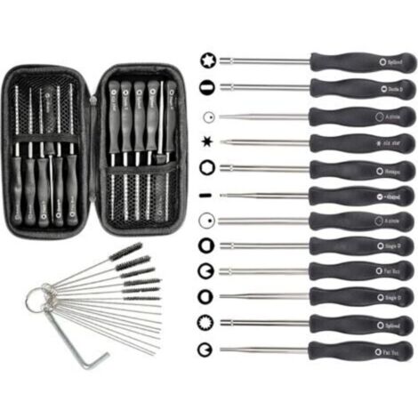 Kit de herramientas para el ajuste del carburador de motores de 2 tiempos – 12 piezas con estuche de transporte, compatible con motosierras y desbrozadoras. (1/4)