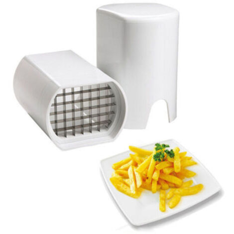 Cortador de patatas manual profesional: cortador de patatas fritas fabricado en acero inoxidable y plástico negro, con rejillas intercambiables. (1/4)