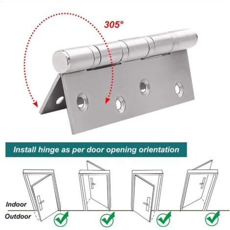 Bisagras para puertas de acero inoxidable 304 – Juego de 5, de alta resistencia y acabado cepillado para pianos