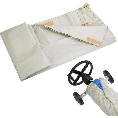 Rollo de lona para piscina color beige – 610 x 96 cm, tafetán de poliéster 190T con revestimiento plateado resistente a los rayos UV, tejido Oxford.