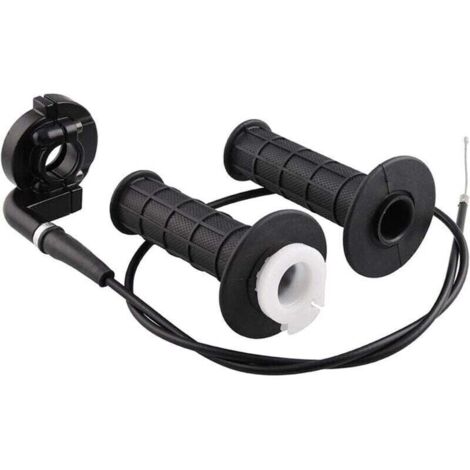 Puño de acelerador giratorio de 7/8" (22 mm) con cable para ATV/ATC de 50-250 cc – Kit completo negro (1/4)