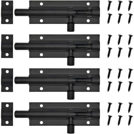 Cerraduras interiores, 4 unidades – Juego completo con tornillos incluidos para puertas de dormitorios, baños y armarios. (1/4)