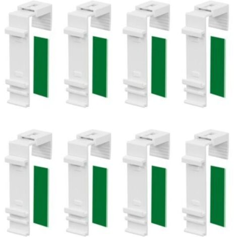 Soportes largos para persianas plisadas – Juego de 8 soportes de pared, no requieren taladrar, compatibles con persianas dobles. (1/4)