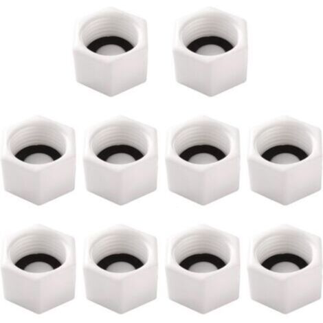 Tapones roscados hembra G1/2 para tuberías – Paquete de 10 tapas para tuberías de PPR, estancos y duraderos.
