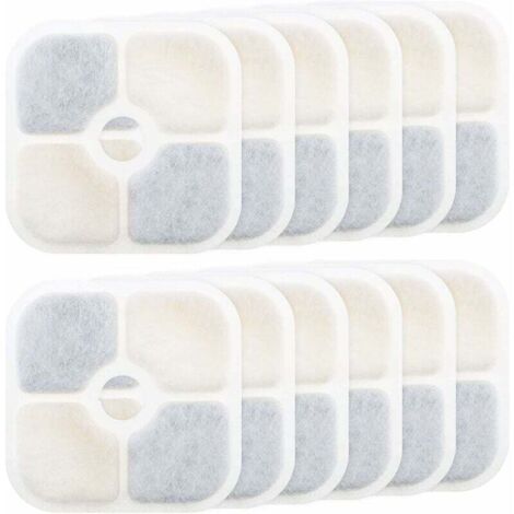 12 filtros de repuesto para fuente de agua para mascotas compatibles con Catit PIXI 43717, dispensador de agua para gatos, 8,4 x 8,4 cm. (1/5)