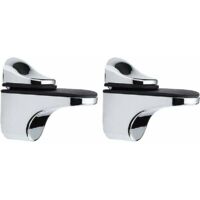 Abrazadera ajustable para vidrio, soporte para estantes de vidrio de 3 a 21 mm de grosor y paneles de madera (plateado), paquete de 2 - Estante de pared