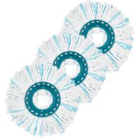 Compatible con 3 almohadillas de repuesto para trapeador Leifheit, microfibra, fuerte absorción de suciedad y agua, accesorios de cabezal de trapeador blanco, húmedo y seco.