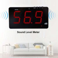 Medidor de nivel de sonido digital LCD de 9,6 pulgadas, comprobador de ruido de pared 30-130 dB