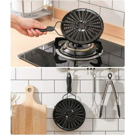 Convertisseur de plaque à induction de 20 cm, plaque d'adaptation à induction en acier inoxydable, plaque à induction avec poignée séparable pour cuisinière à gaz, convertisseur de table de cuisson à
