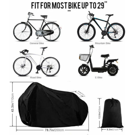 Housse De Vélo étanche NEVERLAND – Pour 2 Vélos – Polyester Noir – 210x80x115 Cm