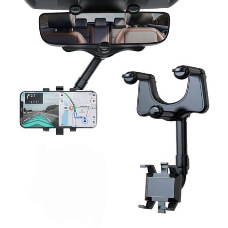 GABRIELLE Support de téléphone de Voiture pour rétroviseur, Auto Support Téléphone Voiture Rotatif et Rétractable à 360° pour Tous Les Smartphones (1/5)