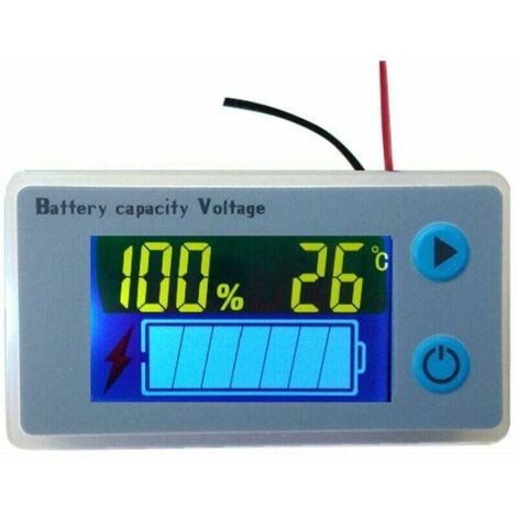 GABRIELLE Voltmètre Multifonction 10-100V LCD De Capacité De Batterie Avec Affichage De La Température (1/5)