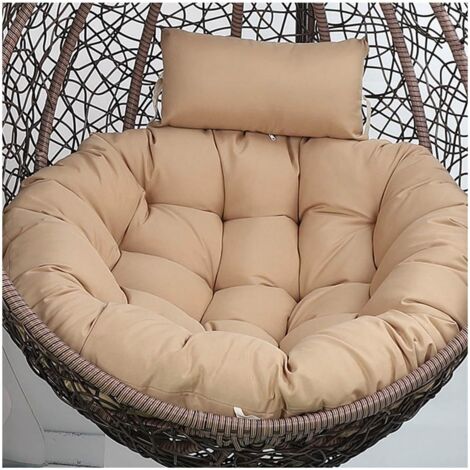 GABRIELLE Coussin De Chaise De Remplacement Panier Suspendu Coussins De Chaise Balançoire avec Appui-Tête, Couleur Unie Extérieur Intérieur Épais Grand Coussin De Siège (Chaise Non Incluse)