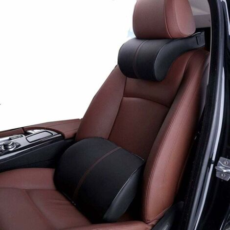 GABRIELLE Lombaire Voiture Appui Support Dorsal Soutien Lombaire du Dos en Mousse à Mémoire pour Bureau Chaise Fauteuil Roulant Siège d'Auto (noir)