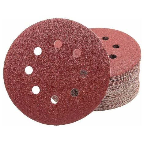 Disques Abrasifs Professionnels 60 pièces 8 trous Ø 125 mm grain 180 pour ponceuses orbitales aléatoires Feuilles Abrasives Papier Abrasif (1/5)