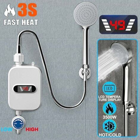 Robinet chauffe-eau instantane 220V 3500W affichage Digital, prise ue, pour salle de bain, douche chaude, pour maison de campagne, hotel, chalet (1/5)