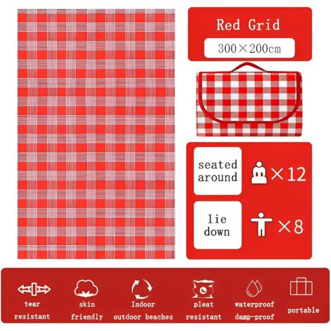 Couverture De Pique-nique Relaxdays - Imperméable, Isolante, Pliable - 200x200 Cm